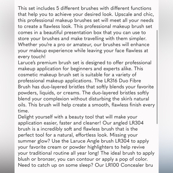 Laruce Christine Professional‎ Makeup Brush Set 5pcs - Hard Storage Box - Picture 3 of 3